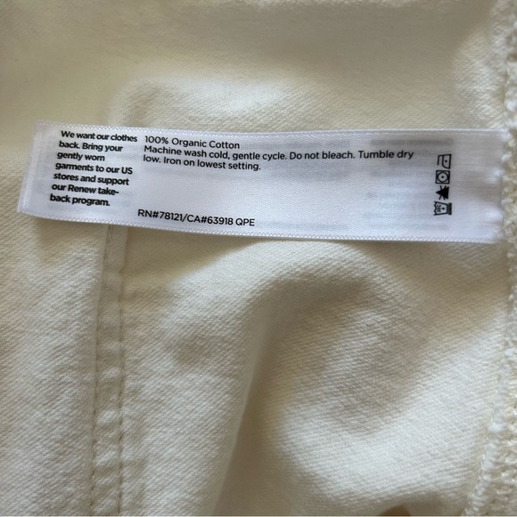 Eileen Fisher Women’s Organic Cotton High Rise Utility Cargo Jeans White, Large - Picture 7 of 10